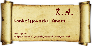 Konkolyovszky Anett névjegykártya